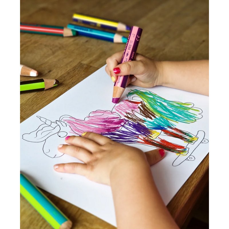 STABILO woody 3-in-1 duo multifunctional pencil, case of 5 pieces, 10 mm